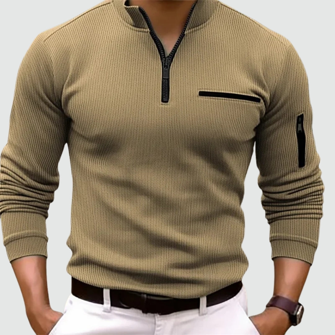 Elias™ Långärmad Pikétröja med Zip