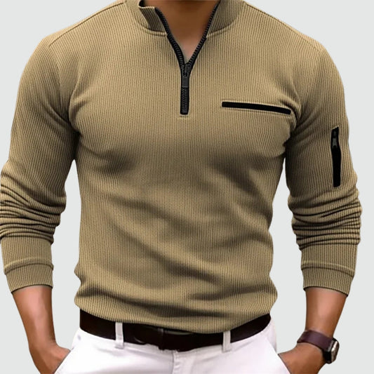 Elias™ Långärmad Pikétröja med Zip