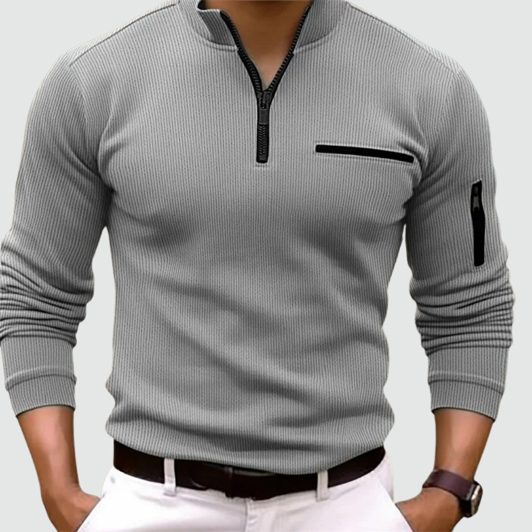 Elias™ Långärmad Pikétröja med Zip