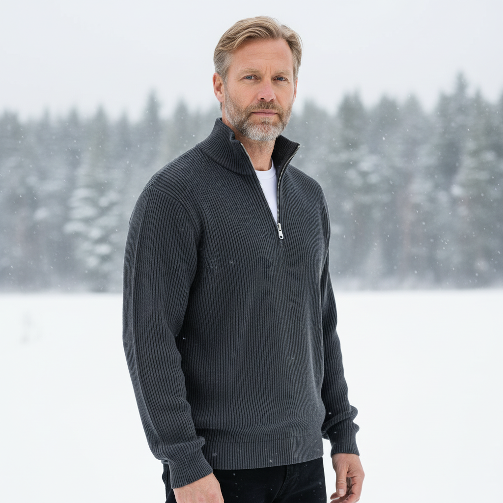 Soren™ Stickad Halvzip